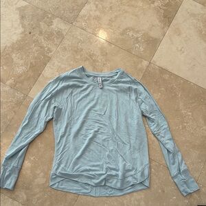 Athleta Blue Fitted Long Sleeve T-Shirt